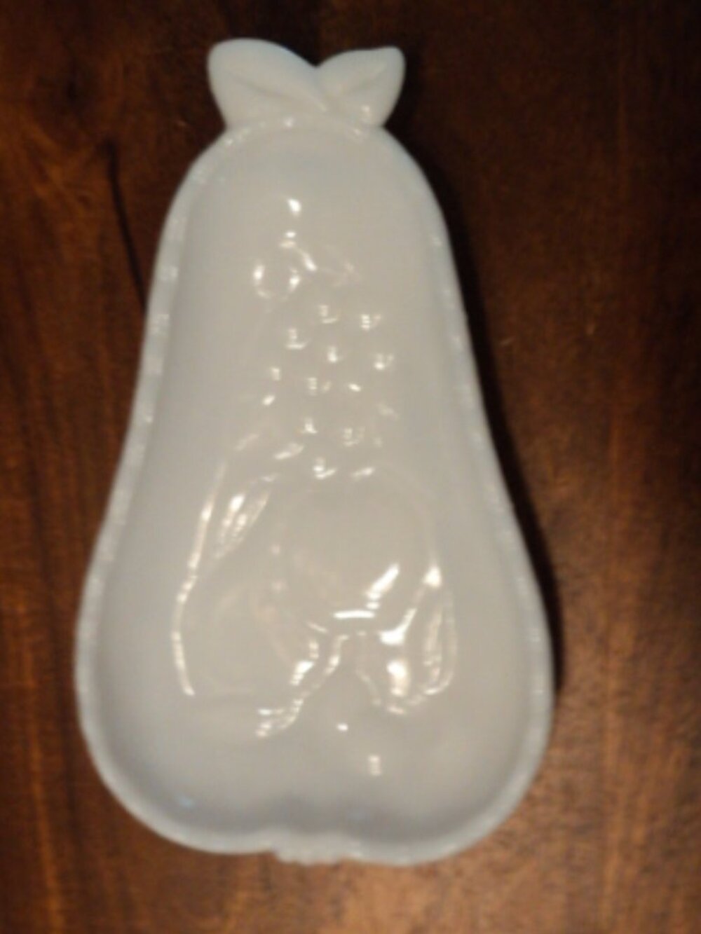 Vintage Hazel Atlas Pear-Shaped Milk Glass Dish